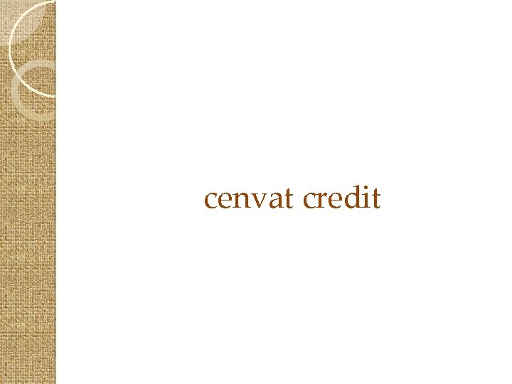 cenvat credit 