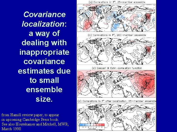 Covariance localization: a way of dealing with inappropriate covariance estimates due to small ensemble