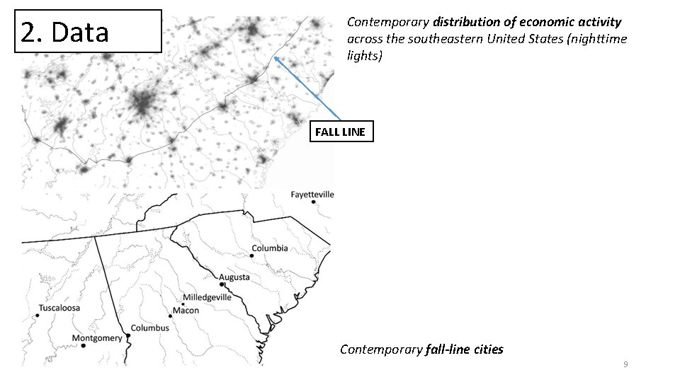 2. Data Contemporary distribution of economic activity across the southeastern United States (nighttime lights)