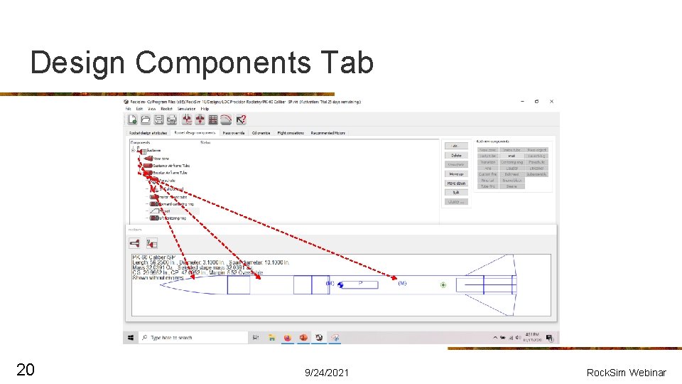 Design Components Tab 20 9/24/2021 Rock. Sim Webinar 