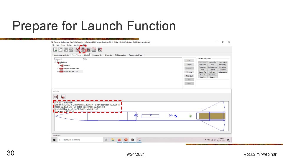 Prepare for Launch Function 30 9/24/2021 Rock. Sim Webinar 