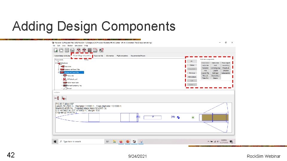 Adding Design Components 42 9/24/2021 Rock. Sim Webinar 