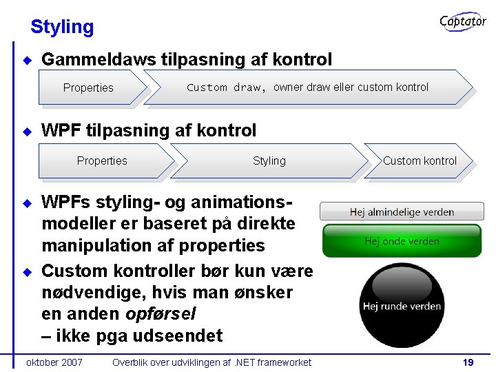Styling Gammeldaws tilpasning af kontrol Properties Custom draw, owner draw eller custom kontrol WPF