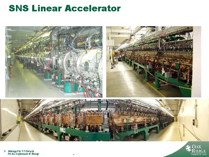 SNS Linear Accelerator 8 Managed by UT-Battelle for the Department of Energy 8 