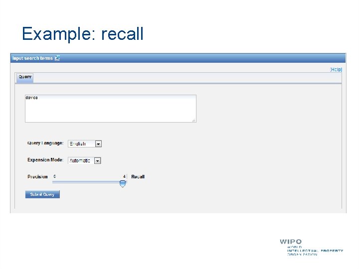 Example: recall 