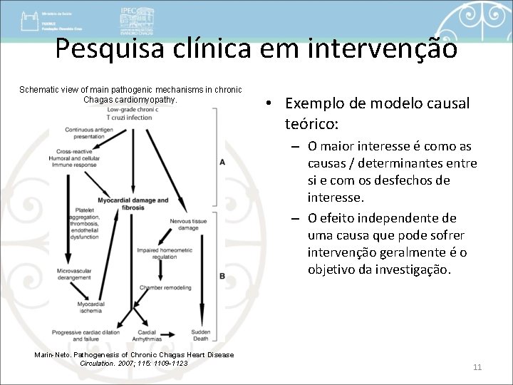 Pesquisa clínica em intervenção Schematic view of main pathogenic mechanisms in chronic Chagas cardiomyopathy.