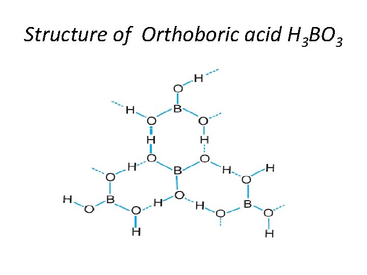 Structure of Orthoboric acid H 3 BO 3 