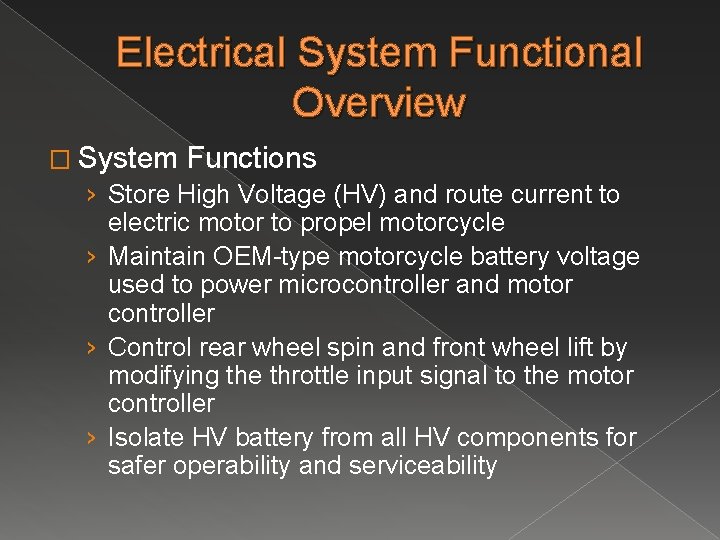 Electrical System Functional Overview � System Functions › Store High Voltage (HV) and route