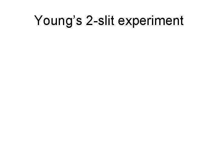 Young’s 2 -slit experiment 