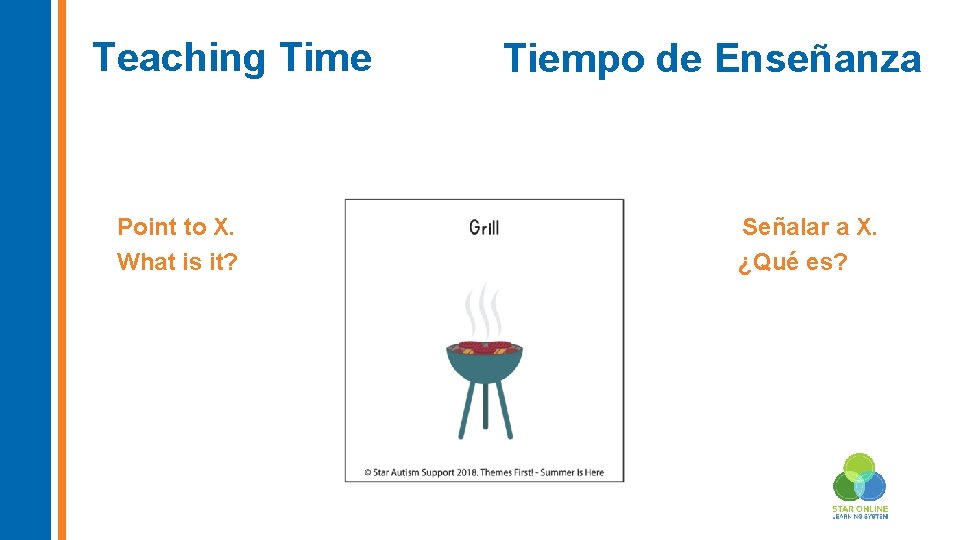 Teaching Time Point to X. What is it? Tiempo de Enseñanza Señalar a X.