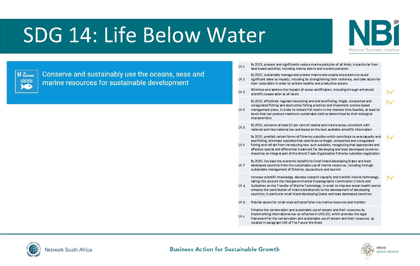 SDG 14: Life Below Water 14. 1 By 2025, prevent and significantly reduce marine