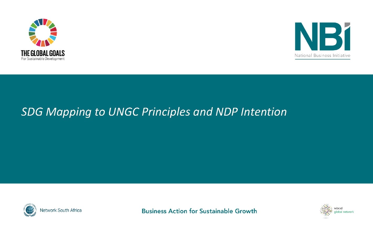 SDG Mapping to UNGC Principles and NDP Intention 