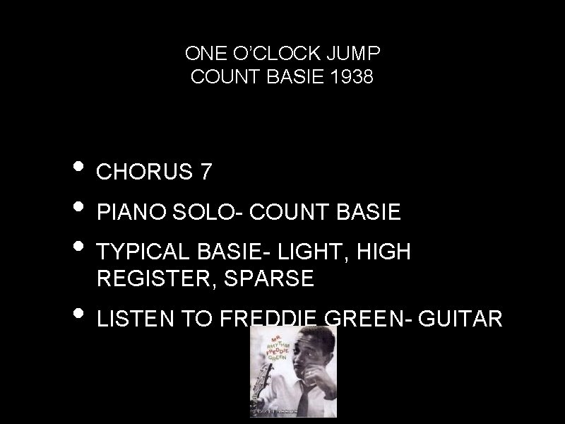 ONE O’CLOCK JUMP COUNT BASIE 1938 • CHORUS 7 • PIANO SOLO- COUNT BASIE