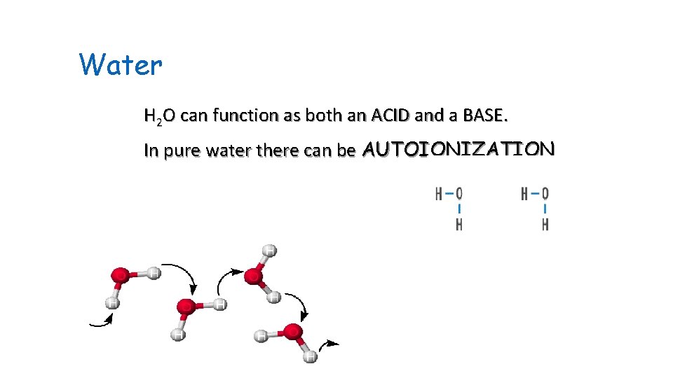 Water H 2 O can function as both an ACID and a BASE. In