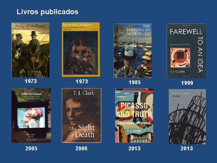 Livros publicados 1973 1985 1999 2005 2006 2013 