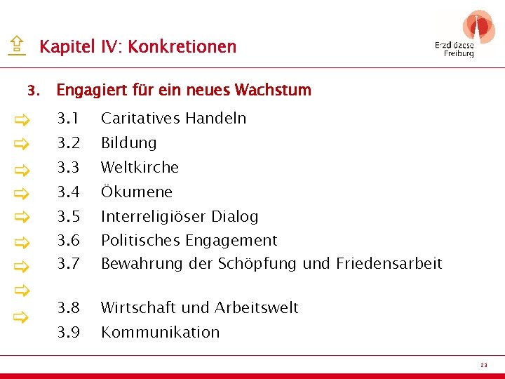 Kapitel IV: Konkretionen 3. Engagiert für ein neues Wachstum 3. 1 Caritatives Handeln 3.