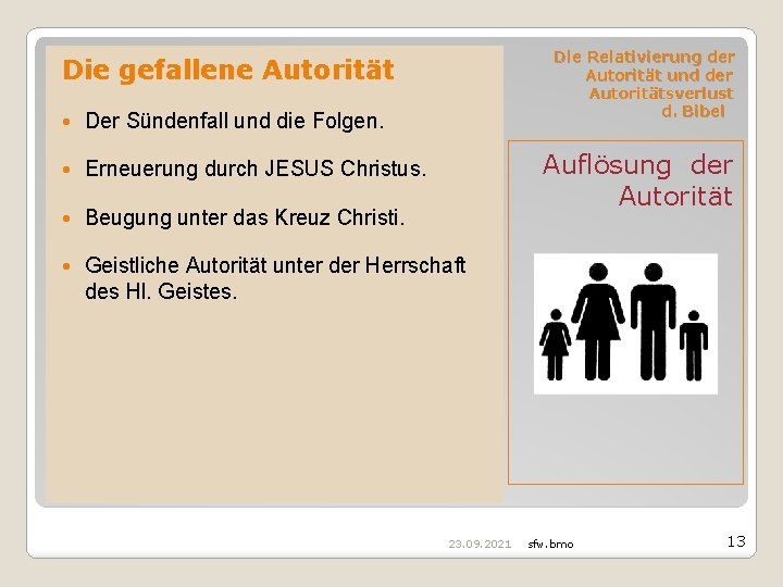 Die Relativierung der Autorität und der Autoritätsverlust d. Bibel Die gefallene Autorität Der Sündenfall