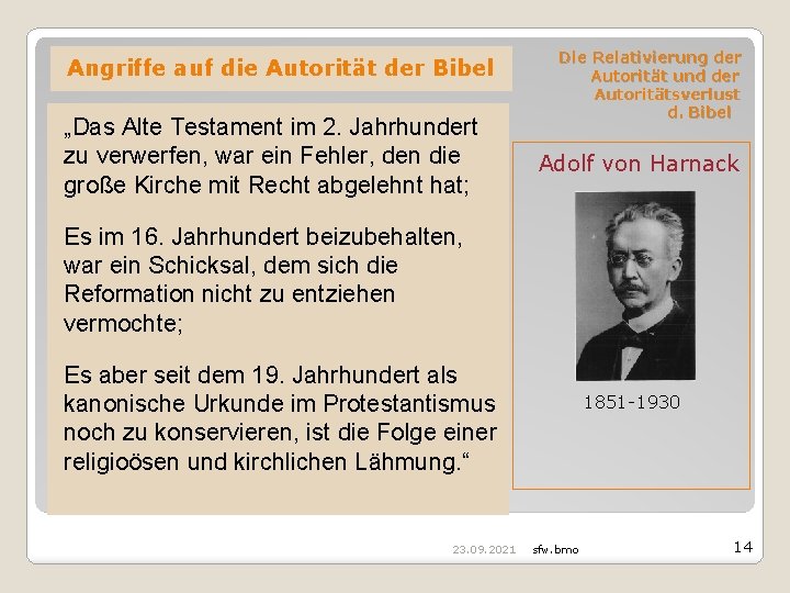 Angriffe auf die Autorität der Bibel „Das Alte Testament im 2. Jahrhundert zu verwerfen,