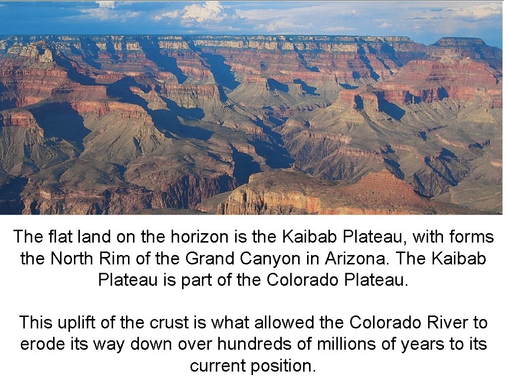 The flat land on the horizon is the Kaibab Plateau, with forms the North