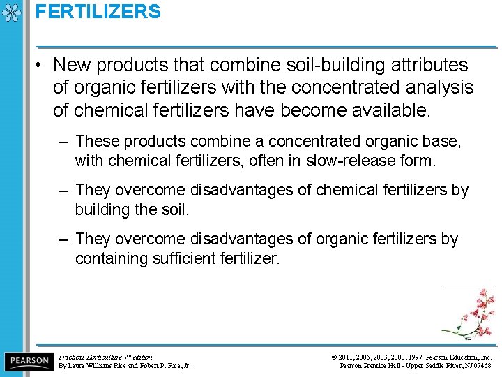 FERTILIZERS • New products that combine soil-building attributes of organic fertilizers with the concentrated