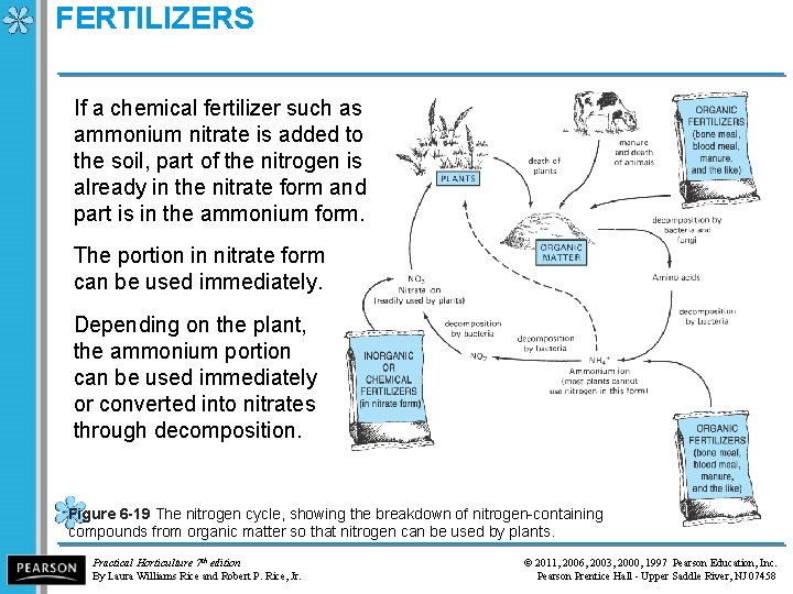 FERTILIZERS If a chemical fertilizer such as ammonium nitrate is added to the soil,