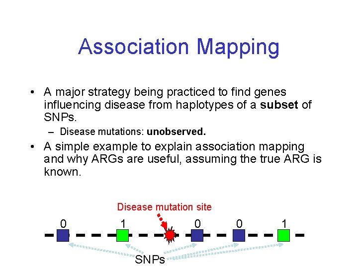 Association Mapping • A major strategy being practiced to find genes influencing disease from