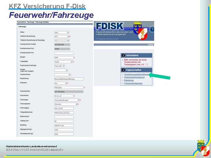KFZ Versicherung F-Disk Feuerwehr/Fahrzeuge Niederösterreichischer Landesfeuerwehrverband Abschnittsfeuerwehrkommando 