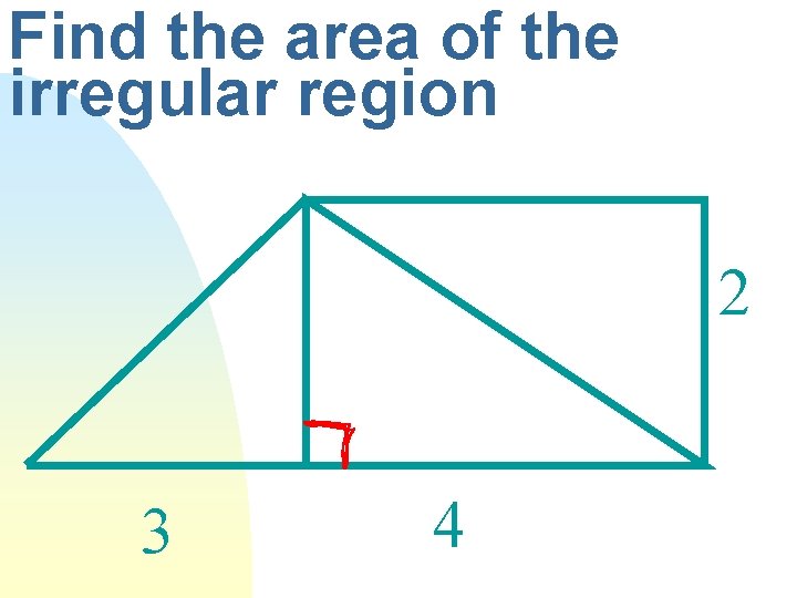 Find the area of the irregular region 2 3 4 