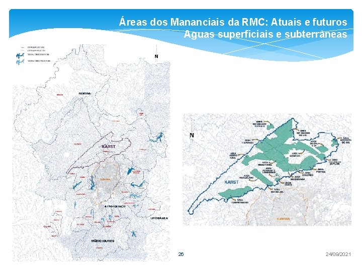 Áreas dos Mananciais da RMC: Atuais e futuros Aguas superficiais e subterrâneas 26 24/09/2021