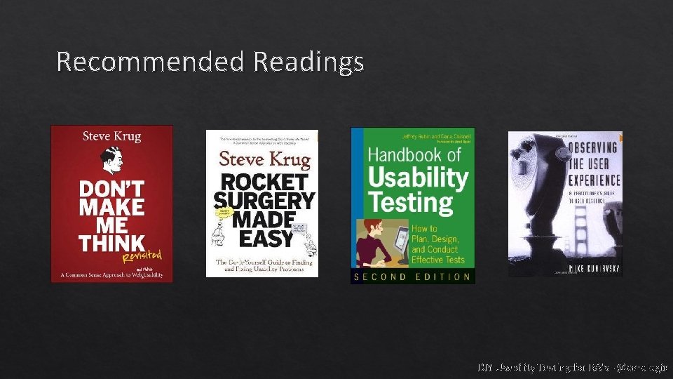 Recommended Readings DIY Usability Testing for BA's - @carologic 