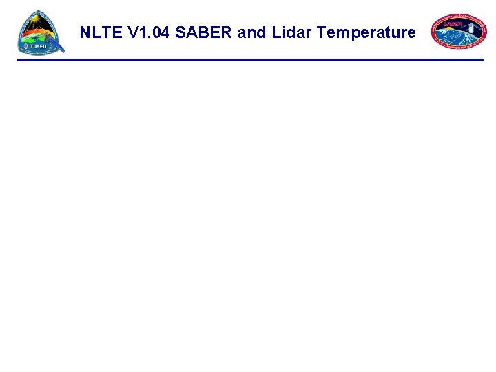 NLTE V 1. 04 SABER and Lidar Temperature 