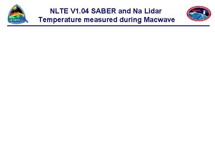 NLTE V 1. 04 SABER and Na Lidar Temperature measured during Macwave 