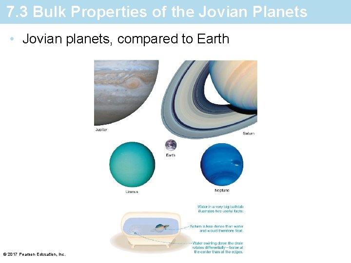 7. 3 Bulk Properties of the Jovian Planets • Jovian planets, compared to Earth