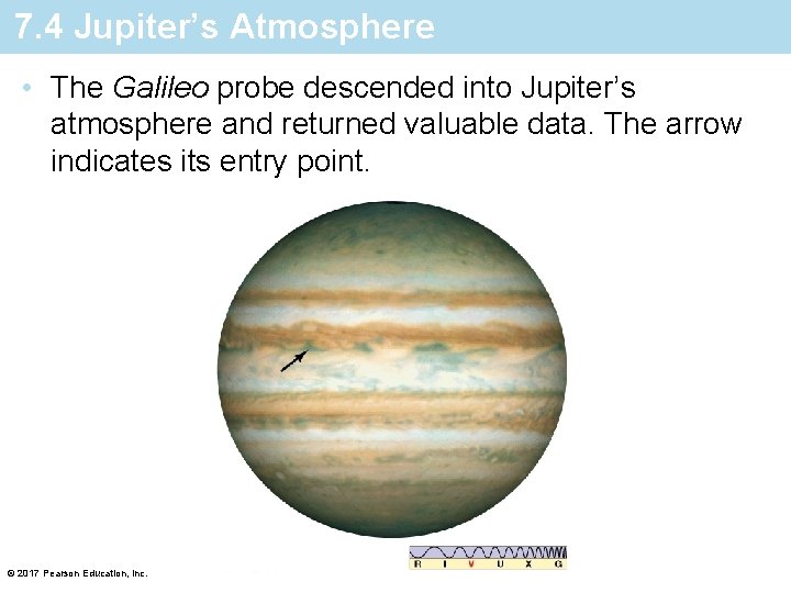 7. 4 Jupiter’s Atmosphere • The Galileo probe descended into Jupiter’s atmosphere and returned