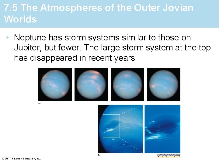 7. 5 The Atmospheres of the Outer Jovian Worlds • Neptune has storm systems