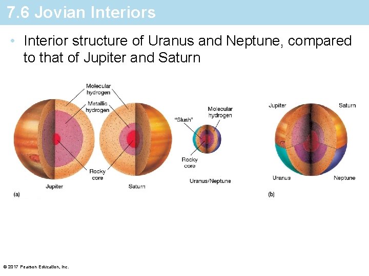7. 6 Jovian Interiors • Interior structure of Uranus and Neptune, compared to that