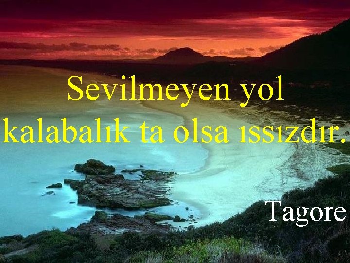 Sevilmeyen yol kalabalık ta olsa ıssızdır. Tagore 