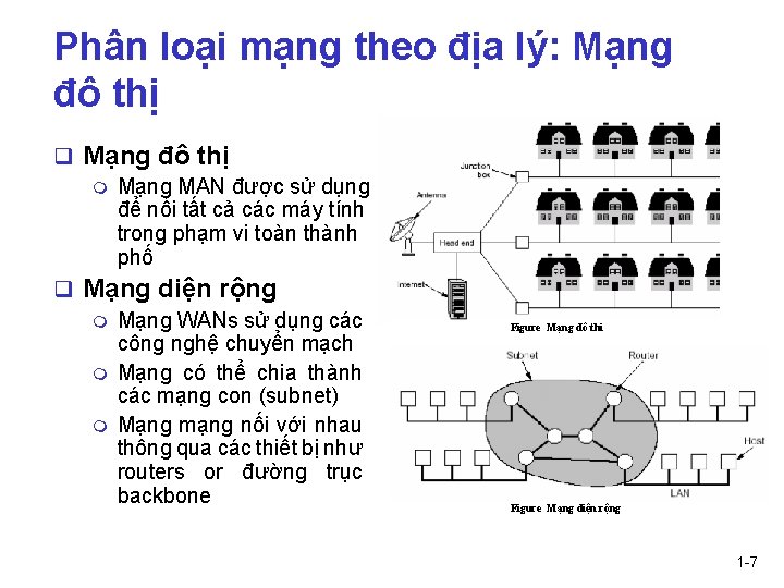 Phân loại mạng theo địa lý: Mạng đô thị q Mạng đô thị m