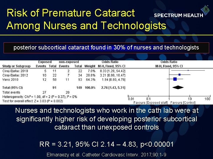 Risk of Premature Cataract Among Nurses and Technologists posterior subcortical cataract found in 30%
