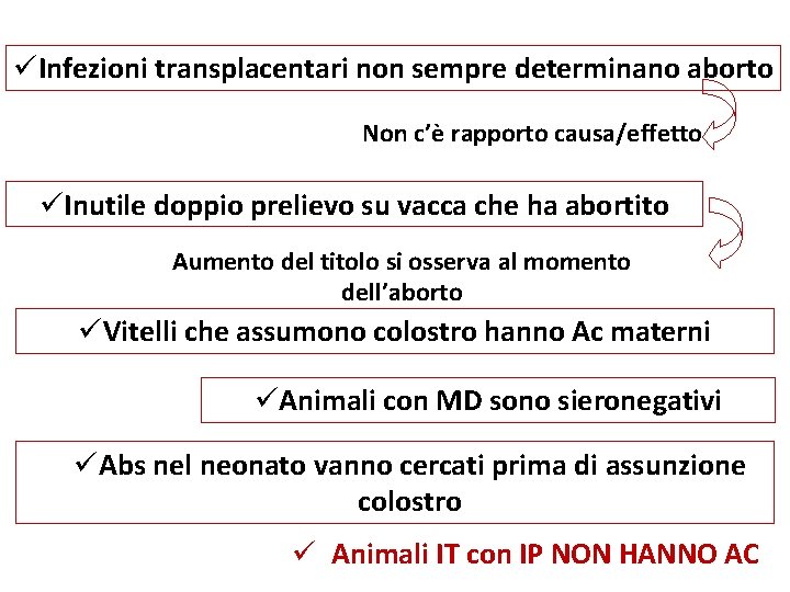 üInfezioni transplacentari non sempre determinano aborto Non c’è rapporto causa/effetto üInutile doppio prelievo su