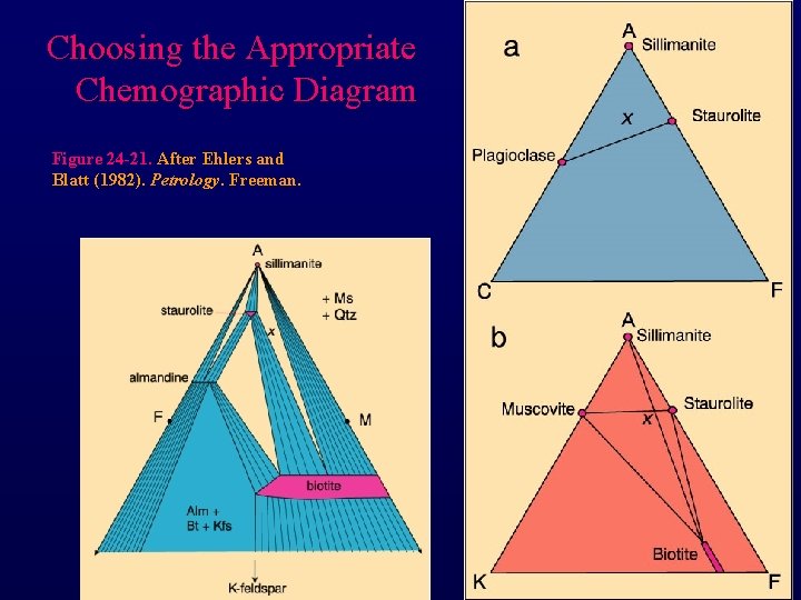 Choosing the Appropriate Chemographic Diagram Figure 24 -21. After Ehlers and Blatt (1982). Petrology.