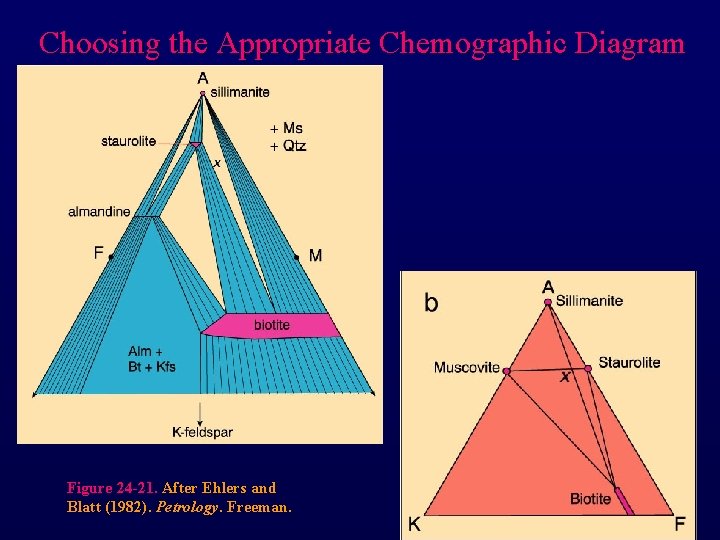 Choosing the Appropriate Chemographic Diagram Figure 24 -21. After Ehlers and Blatt (1982). Petrology.