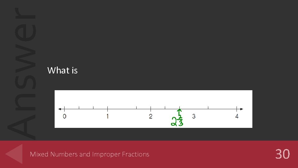 Answer What is Mixed Numbers and Improper Fractions 30 