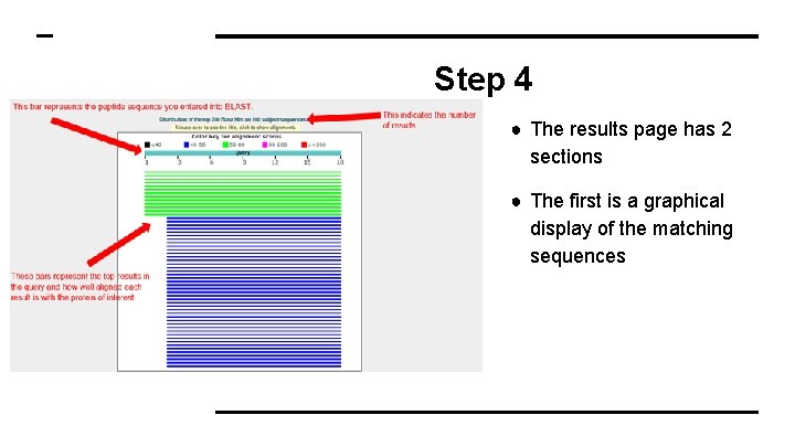 Step 4 ● The results page has 2 sections ● The first is a