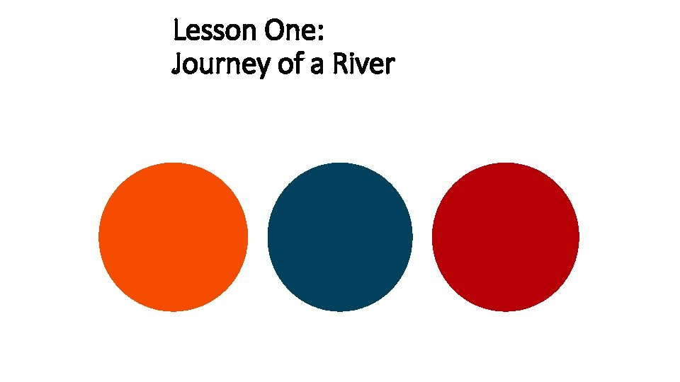 Lesson One: Journey of a River 