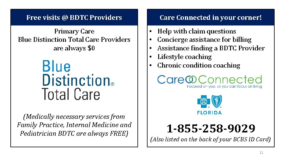 Free visits @ BDTC Providers Primary Care Blue Distinction Total Care Providers are always