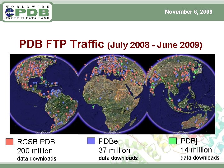 November 6, 2009 PDB FTP Traffic (July 2008 - June 2009) RCSB PDB 200