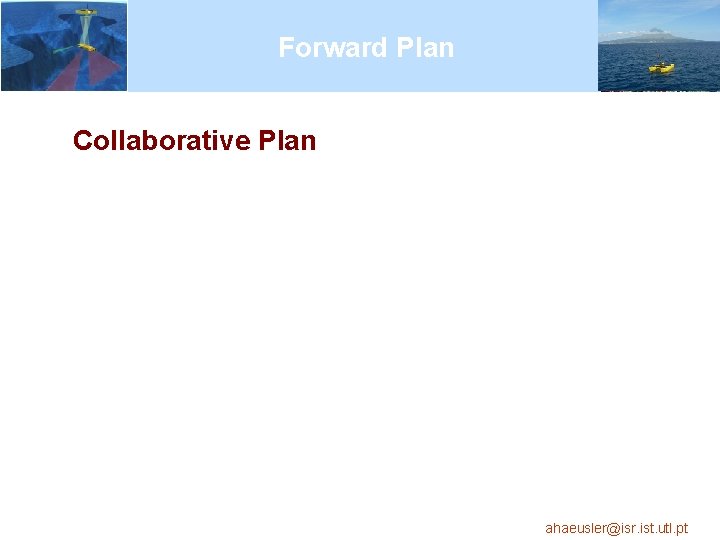 Forward Plan Collaborative Plan ahaeusler@isr. ist. utl. pt 