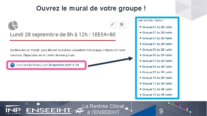 Ouvrez le mural de votre groupe ! La Rentrée Climat à l’ENSEEIHT 9 