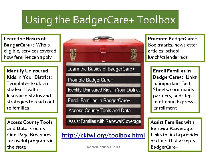 Using the Badger. Care+ Toolbox Learn the Basics of Badger. Care+: Who’s eligible, services